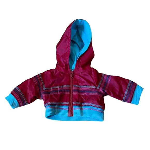 American Girl Doll Ready For Fun Outfit Hooded Jacket Pink Aqua Retired Zip Up - Picture 1 of 4